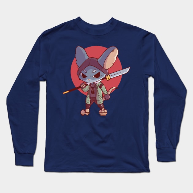 Nezumi Samurai Long Sleeve T-Shirt by gunyuloid